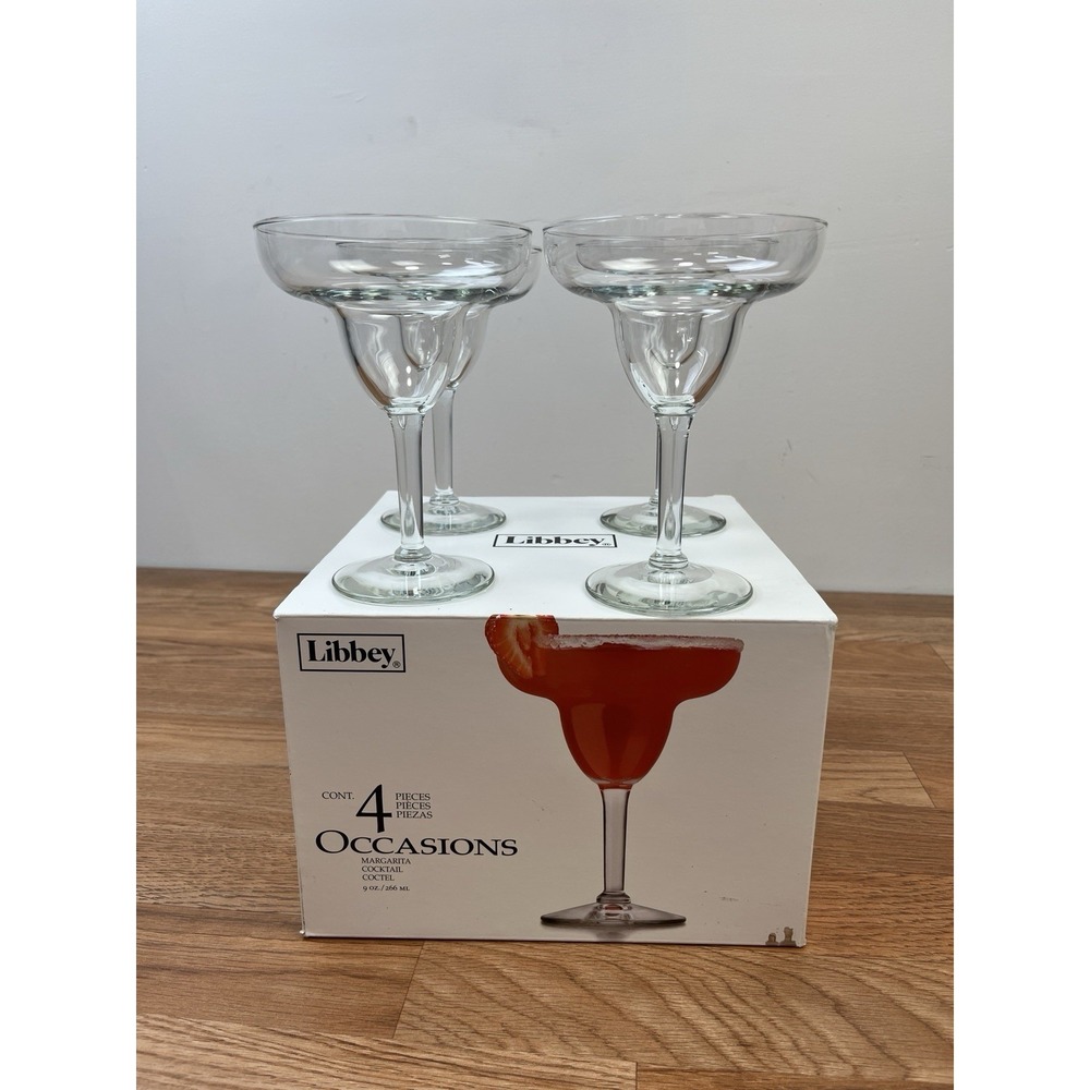 Libbey Set of 4 Margarita Cocktail‎ Glasses 9oz Each in Box
